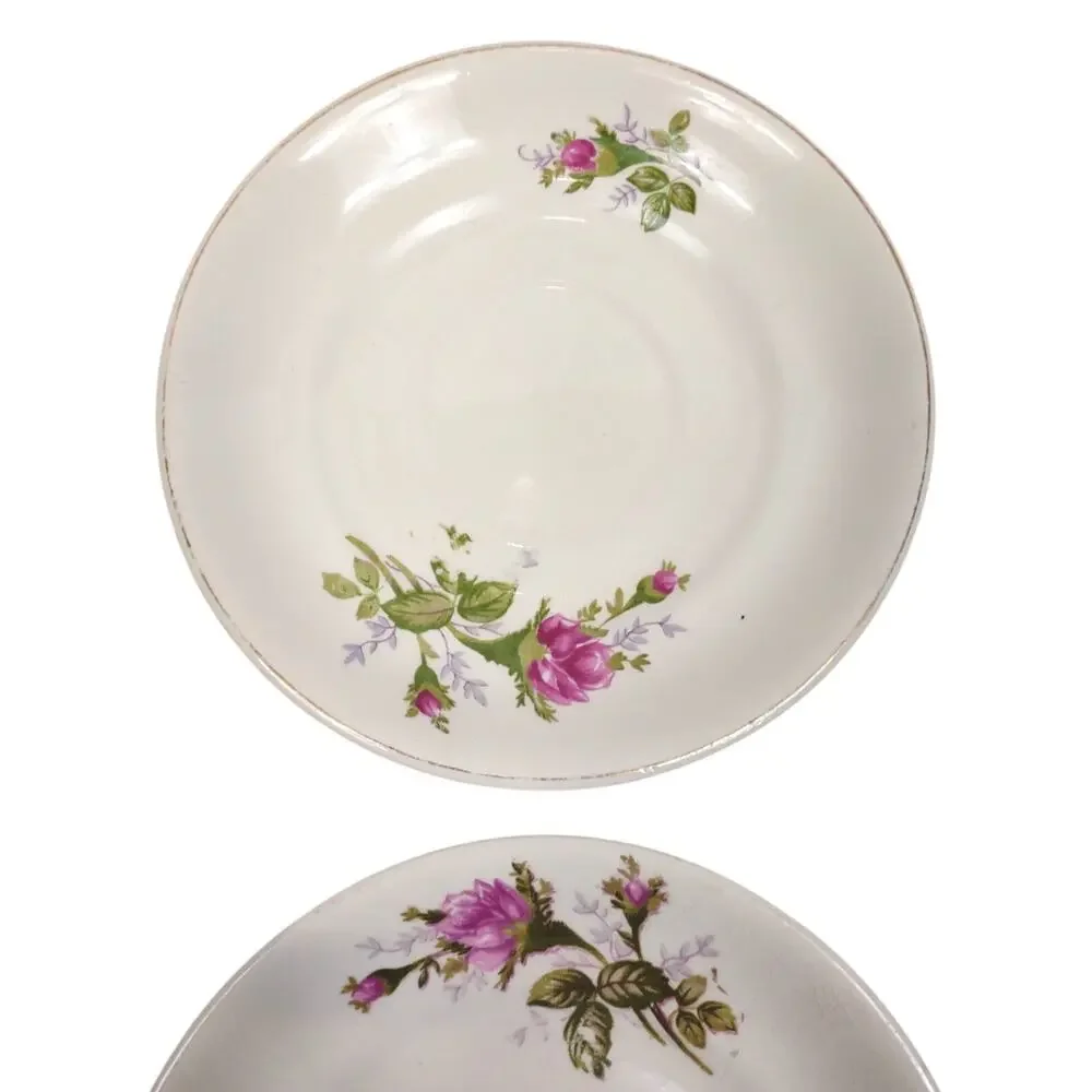 Set of 2 Moss Rose Replacment Saucers Only NO CUPS 5.5